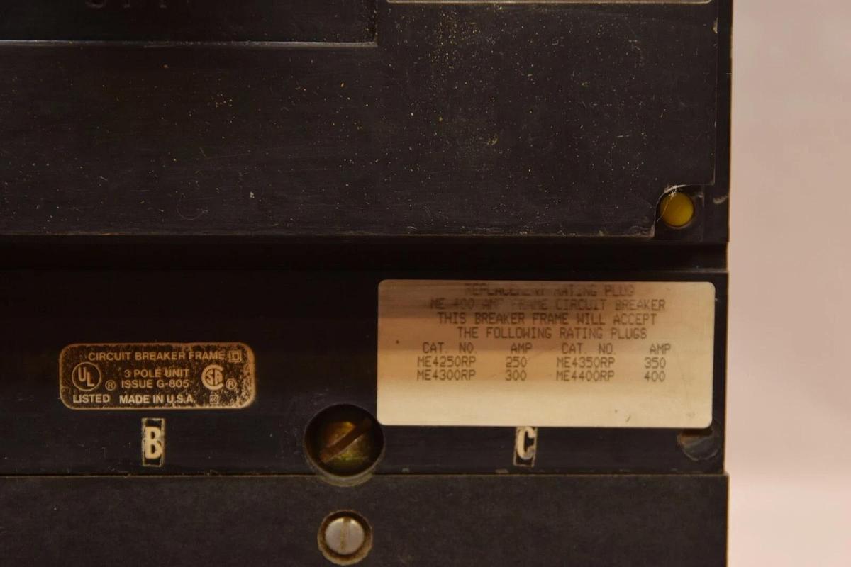Used SQUARE D I-LINE ME436LI 400A 400 Amp A 600V CIRCUIT BREAKER 400A Trip ME4400RP