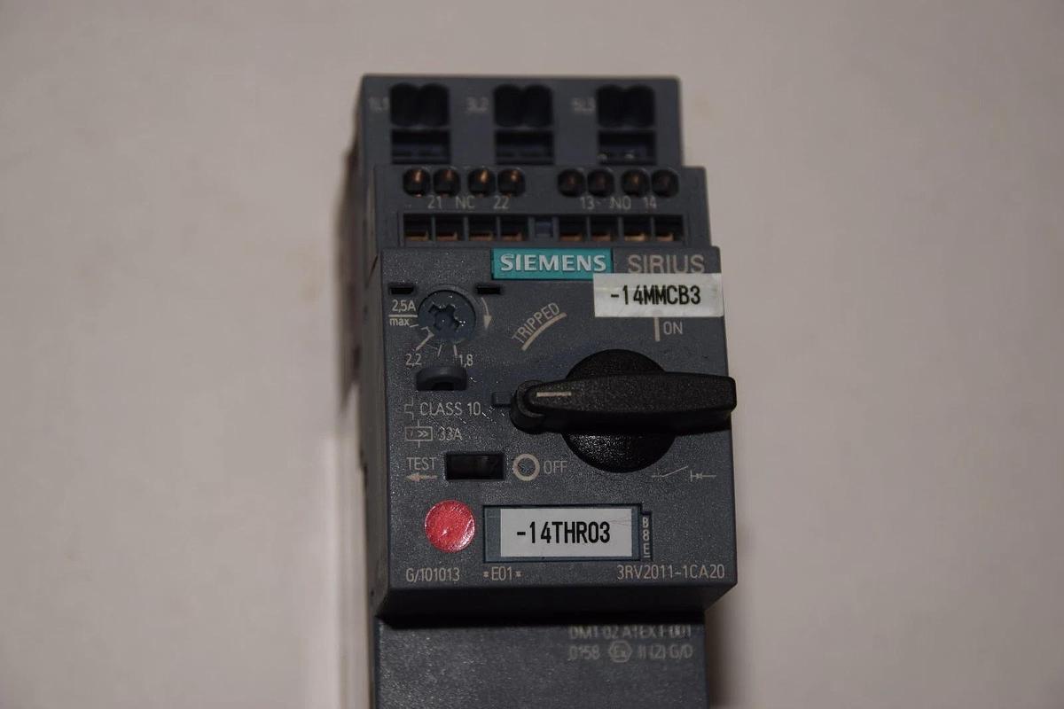 Used SIEMENS 3RV2011-1CA20 1,8-2,5A MOTOR PROTECTION CIRCUIT BREAKER