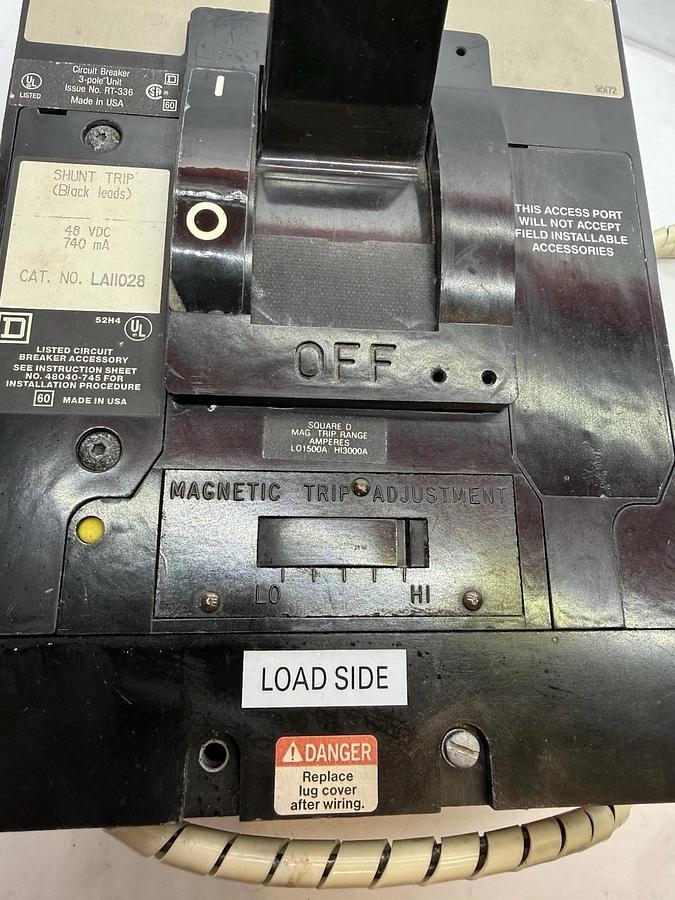 Used SQUARE D LAF363002330 LAF36300 300A Shunt Trip Circuit Breaker LA11028 300 Amp A