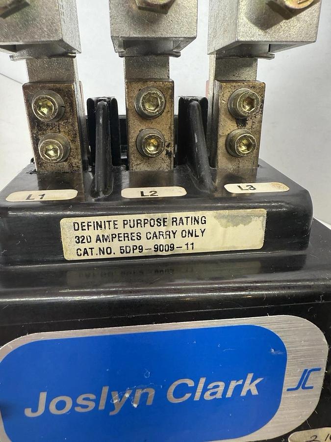 New, JOSLYN CLARK  Contactor  5DP9-9009-11, 120V Coil, 320A, 3 Pole, 5DP9900911