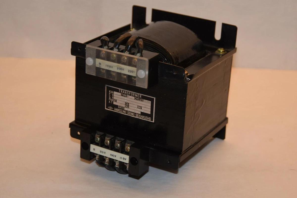 (NEW) HAKOZAKI DENKI H-1 H1 0.5KVA 50-60Hz 220PV 110SV 1 Phase Transformer