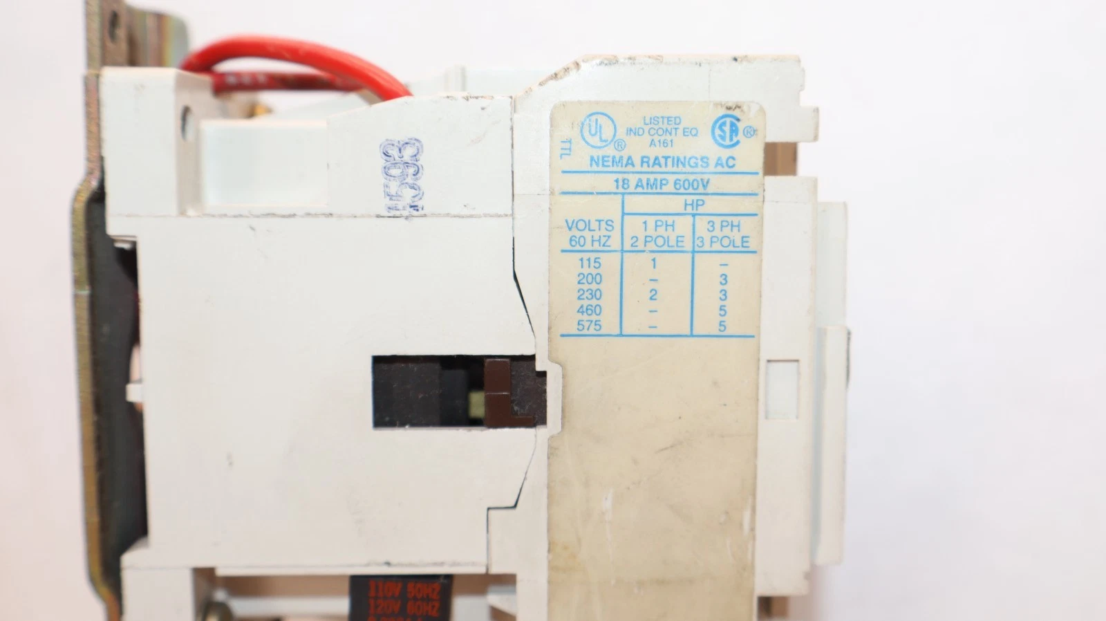 Used Cutler-Hammer Eaton Starter AN16BN0 Size Sz 0 600V 18A 18 Amp 120v coil AN16BNO