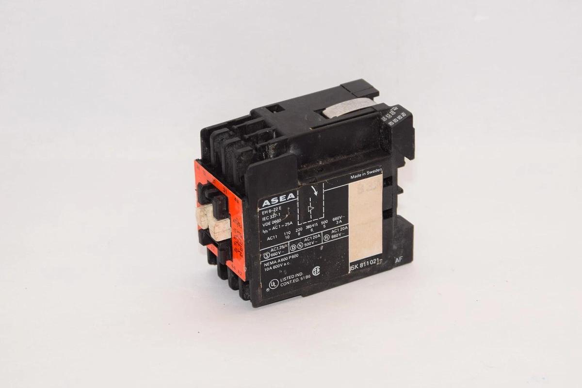 Used ASEA EH6-22E 110/120V , 50/60Hz Coil Control Relay