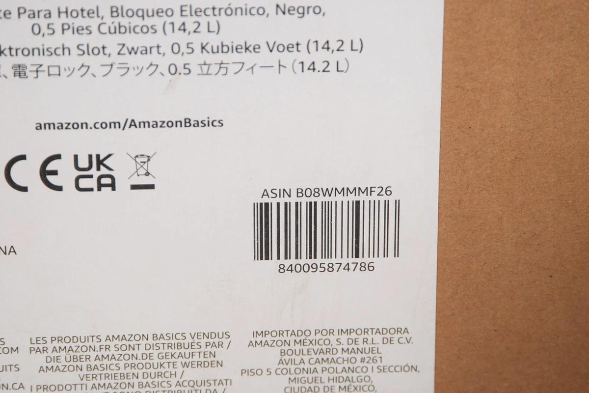 (NEW) AMAZON BASICS 0.5 Cubic Feet Black Electronic Lock Hotel Safe