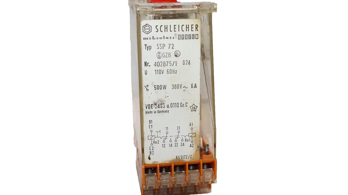 Used Schleicher SSP 72 , SSP72 110V 60Hz Safety Relay
