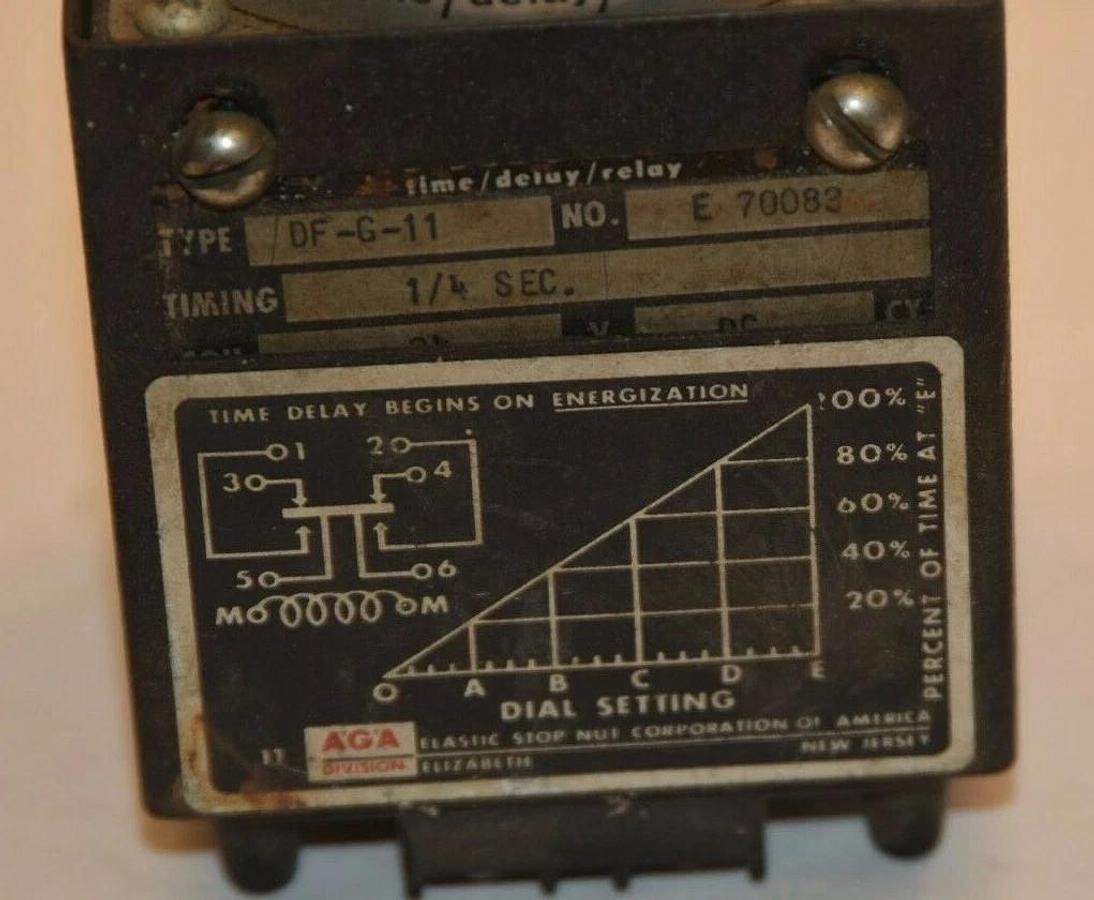 Used AGASTAT DF-G-11 1/4sec Time delay Relay