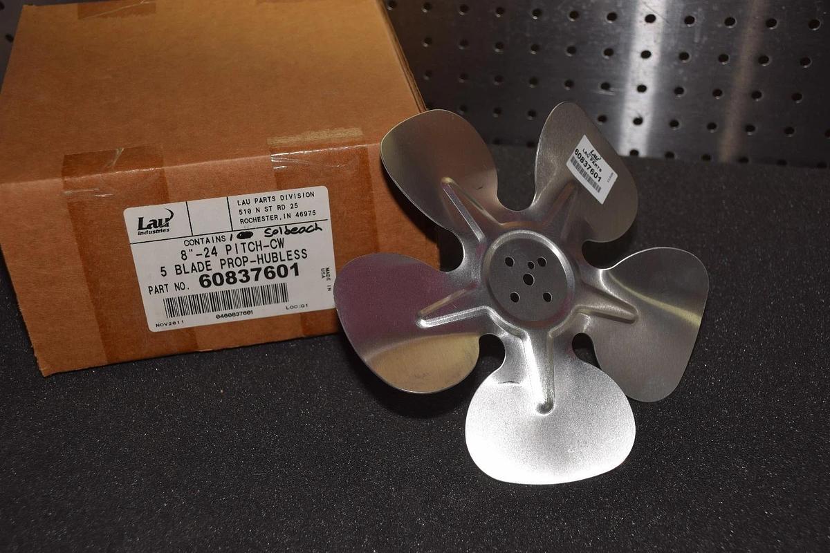 (1) Lau Industries 8" Prop-24 Pitch-CW 5 Blade Hubless Fan Blade 60837601 NEW