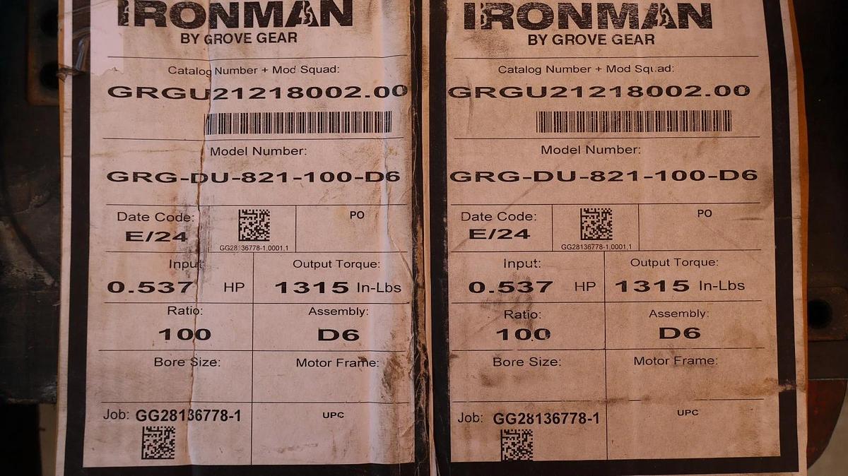 IRONMAN GROVE GEAR Box Double Reduction Speed Reducer GRG-DU-821-100D6 100:1 NEW