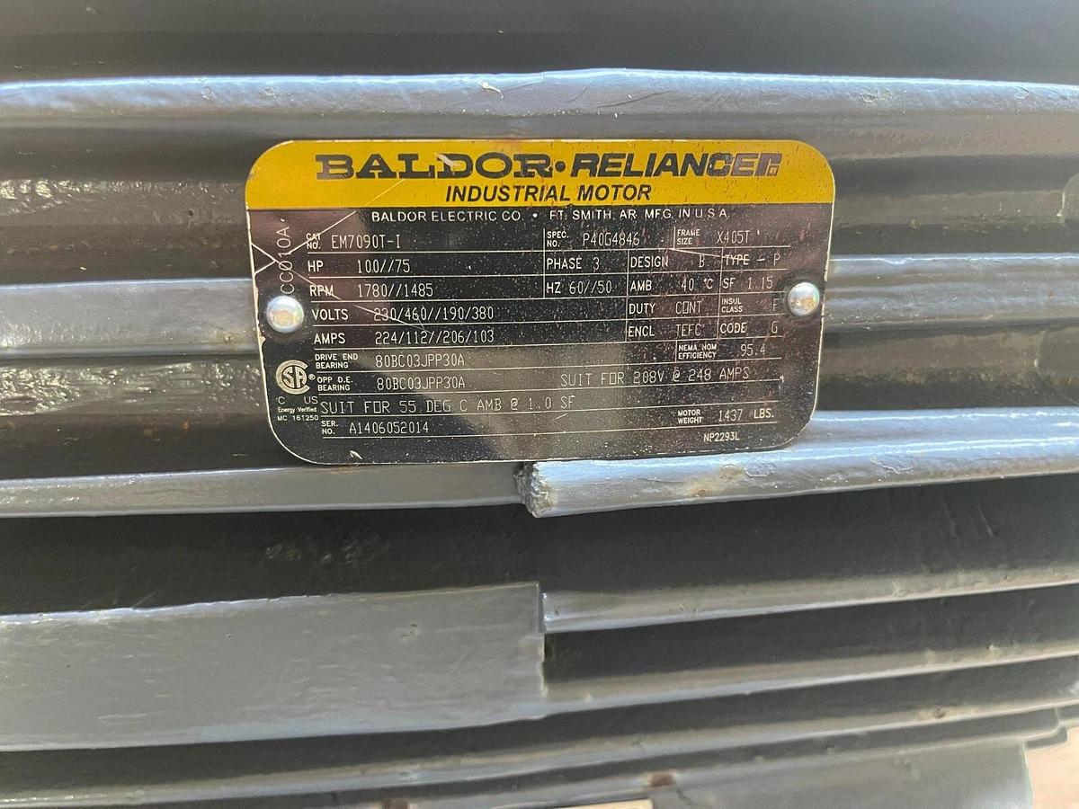 Baldor Reliance Industrial Motor EM7090T-I EM7090TI 100hp 3ph 230/460v Refurb