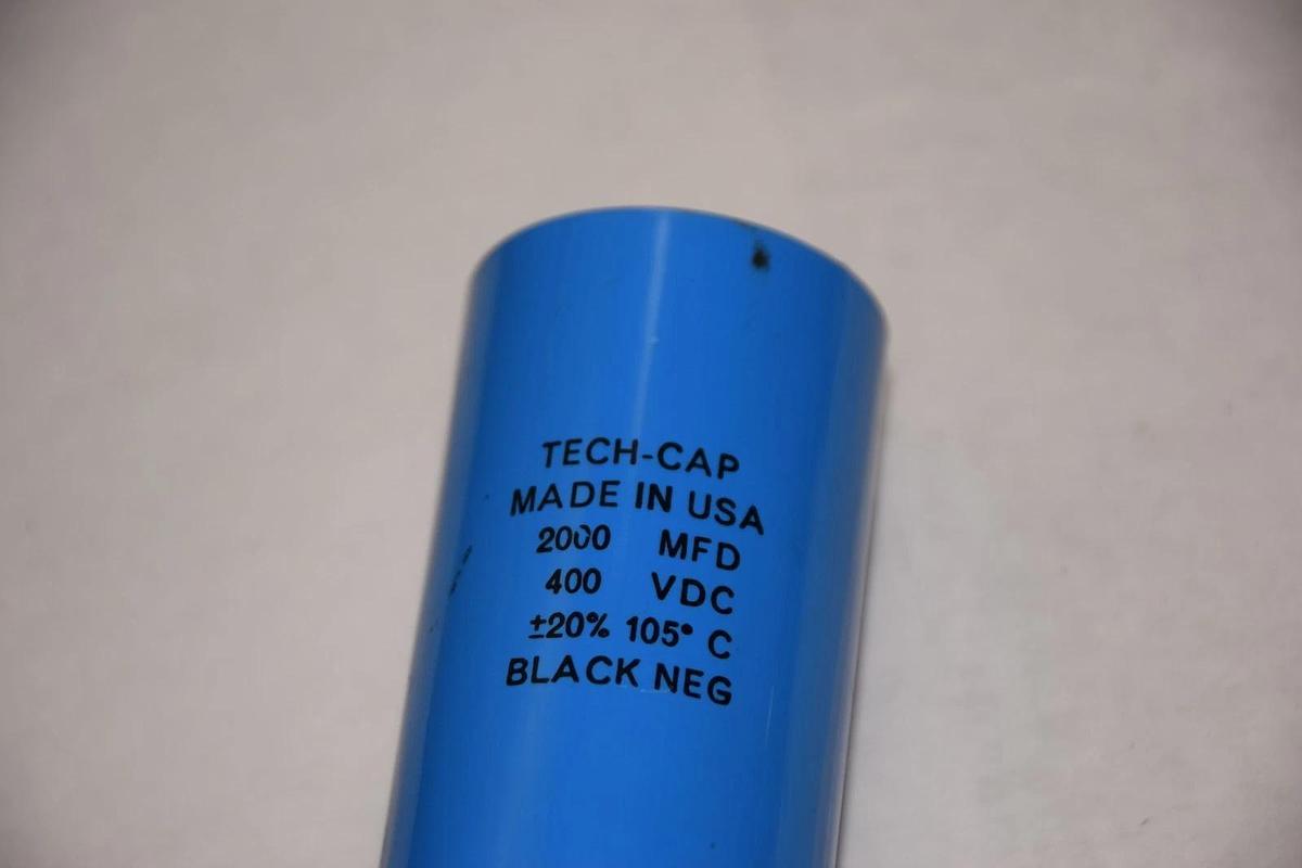 TECH-CAP 2000 MFD 400 VDC +/-20% 105 DEG CELSIUS CAPACITOR NEW