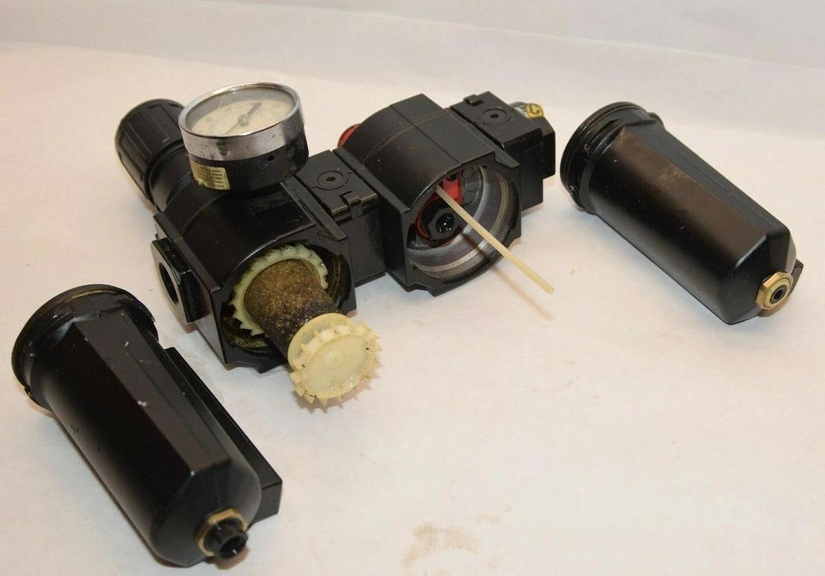 Used NORGREN Filter Regulator Oiler  L74M-4AP-EDN L74M4APEDN 250psig 17 Bar