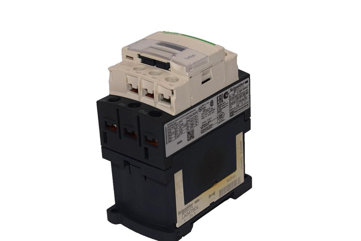Used SCHNEIDER ELECTIRC LAD4TBDL , LC1 D09 , LC1D09 25A 24Vdc Contactor