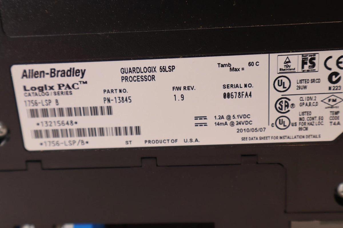 Used Allen Bradley Guardlogix Processor Module 1756-LSP Logix55LSP B 55LSP PN-13845