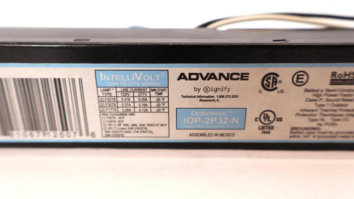 (NEW) PHILIPS ADVANCE IOP-2P32N Electronic Instant Start 2-Lamp Ballast 120-277