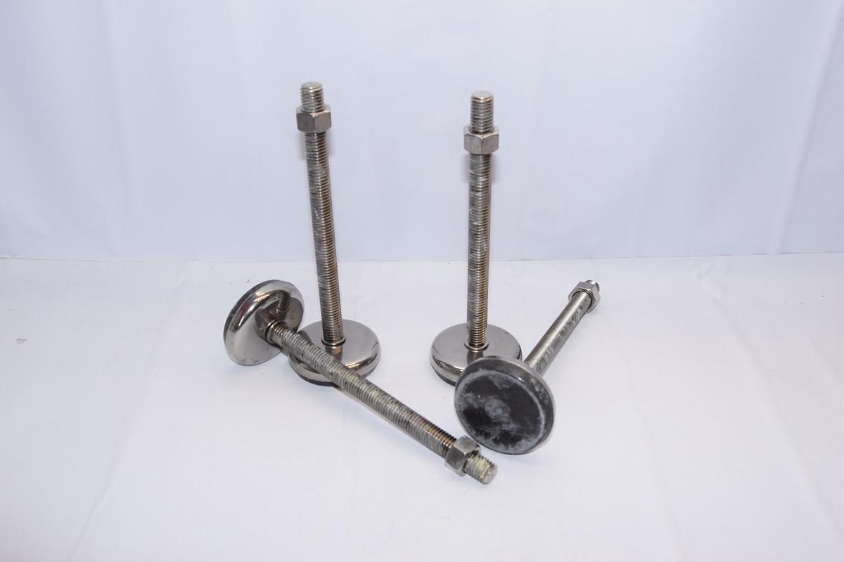 (NEW - Lot 4) 3" x 8" Stainless S/S Adjustable Machine table Feet stud sz 5/8-11