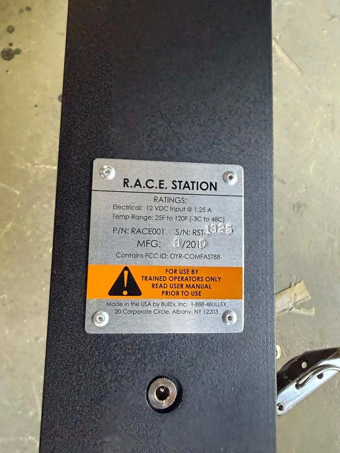 Used Bullex R.A.C.E. Station RACE001 Fire Training pull station, alarm phone w/ Case