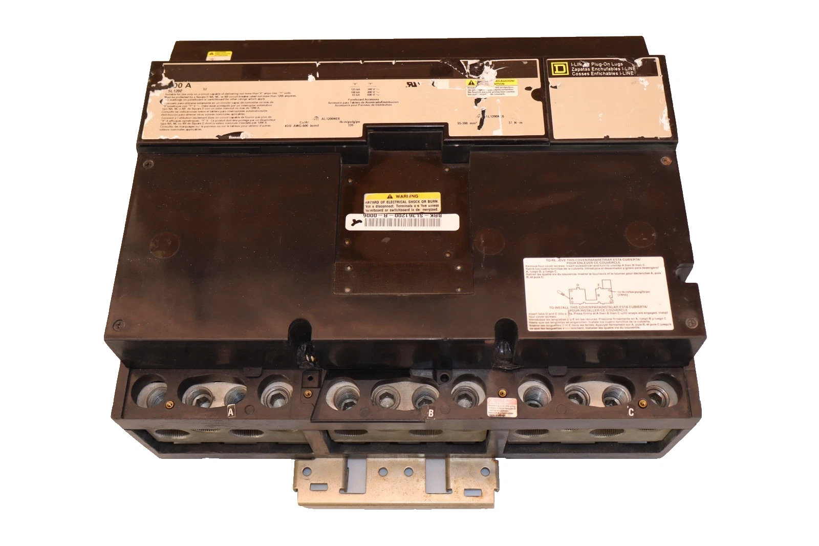 Used Square D Circuit Breaker 1200Amp SL1200 1200A Frame 600V 3Pole