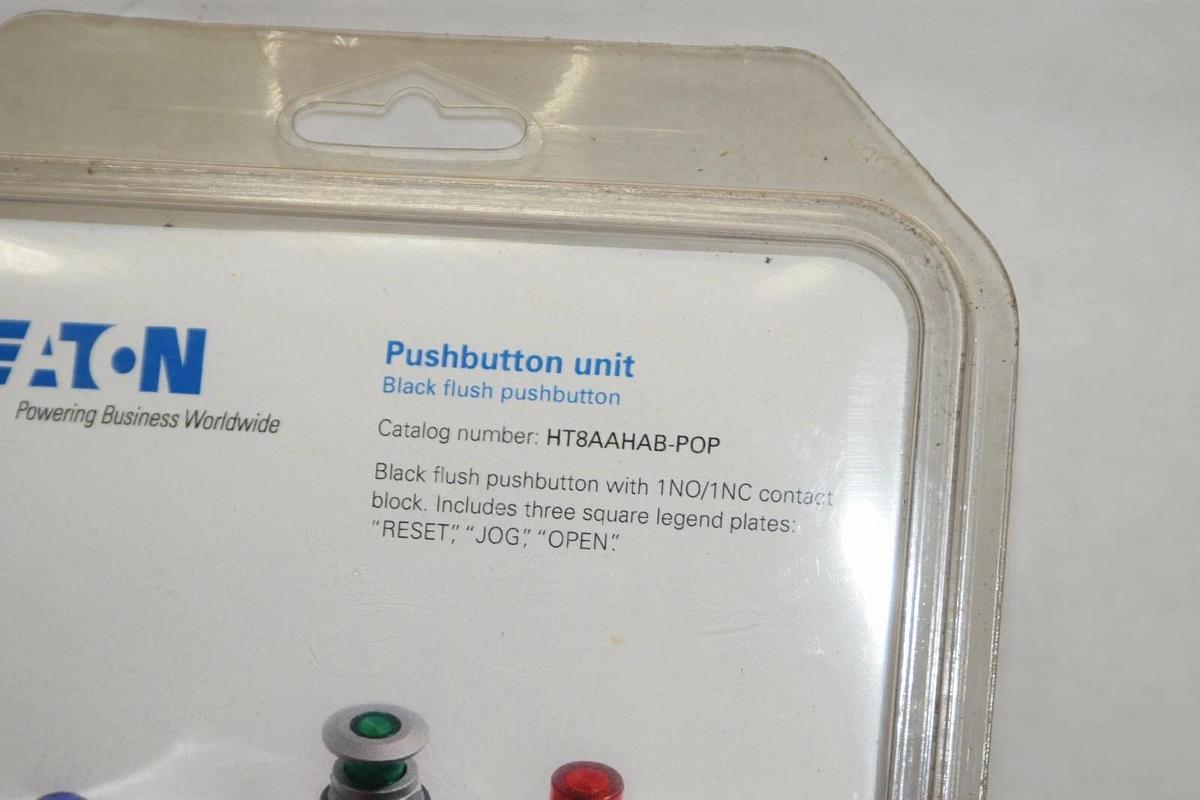 (NEW) EATON CULTER HAMMER HT8AAHAB-POP HT8AAHAB-P0P Flush Black Pushbutton Unit