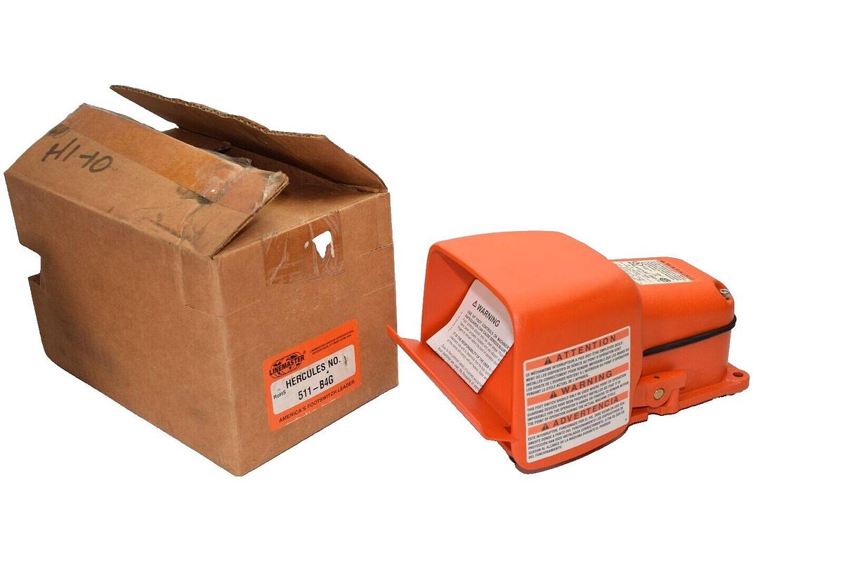 (NEW) LINEMASTER 511-B4G , 511B4G Anti-Trip Single Stage Hercules Footswitch