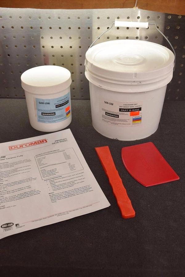 Used DUROMAR SAR-UW UNDERWATER CERAMIC PUTTY 4 KILOGRAM UNIT