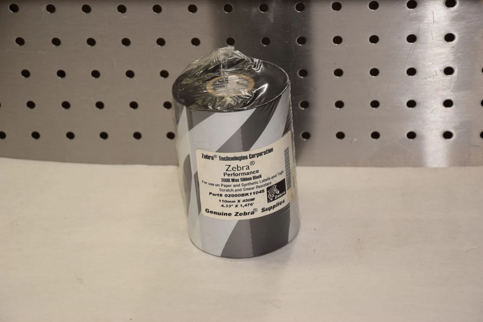ZEBRA TECHNOLOGIES 02000BK11045 110mm x 450m 2000 WAX RIBBON BLACK NEW