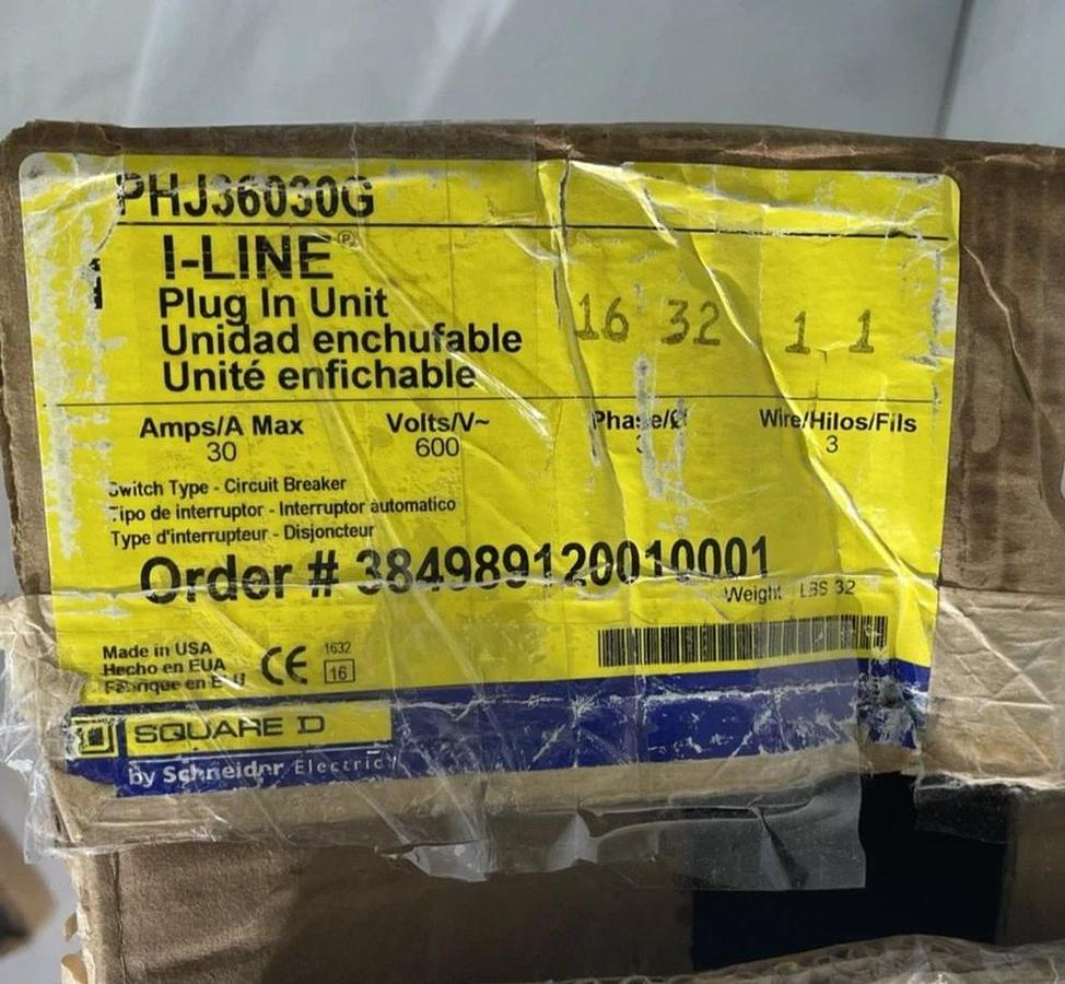 (New) SQUARE D I-LINE BUSWAY, PHJ36030G  30 AMP, 3P/3W, 600 V 30 A, HJP36030 30A