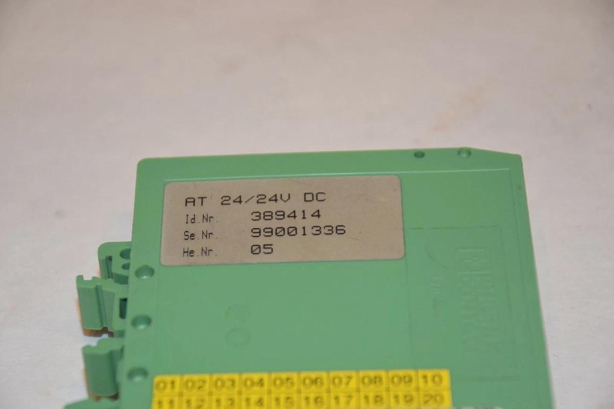Used PHOENIX CONTACT AT 24/24VDC AT-24/24VDC 389414 99001336 I/O MODULE