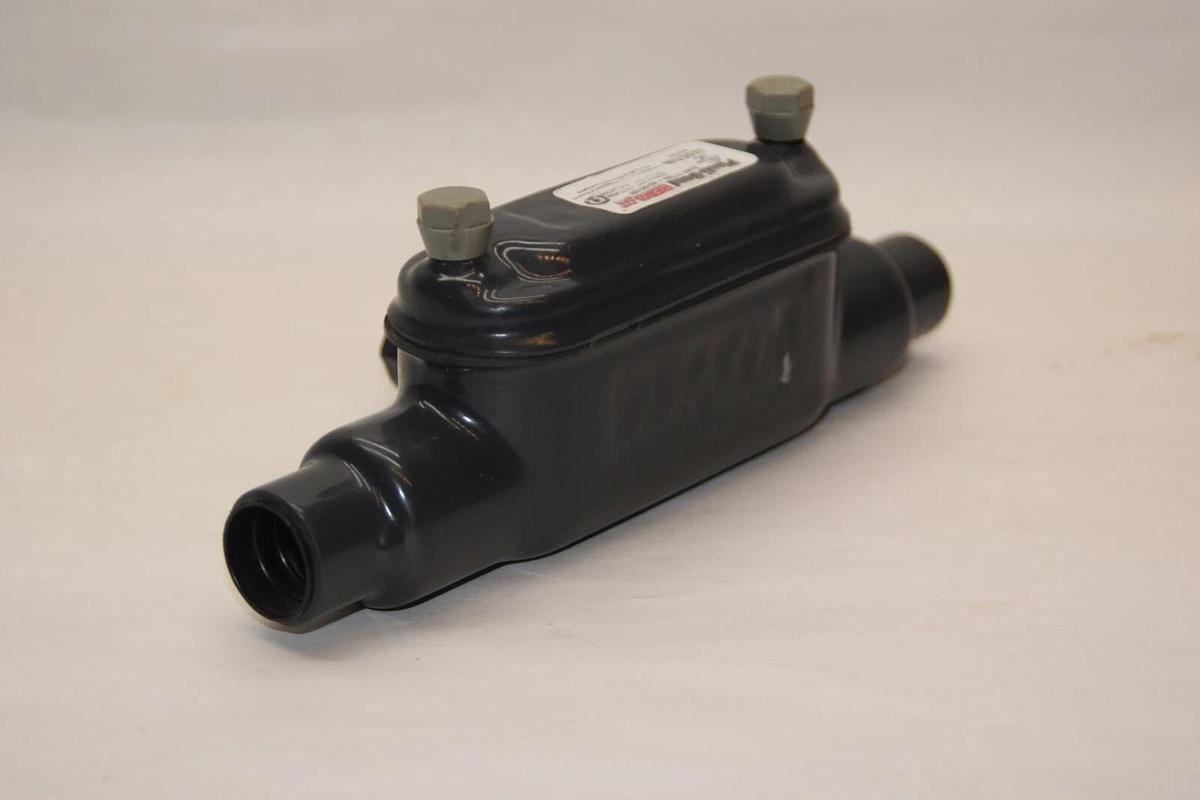 (NEW) PLASTI-BOND E231035 Red H2OT 1/2" Coated Conduit Body Tee T Fitting