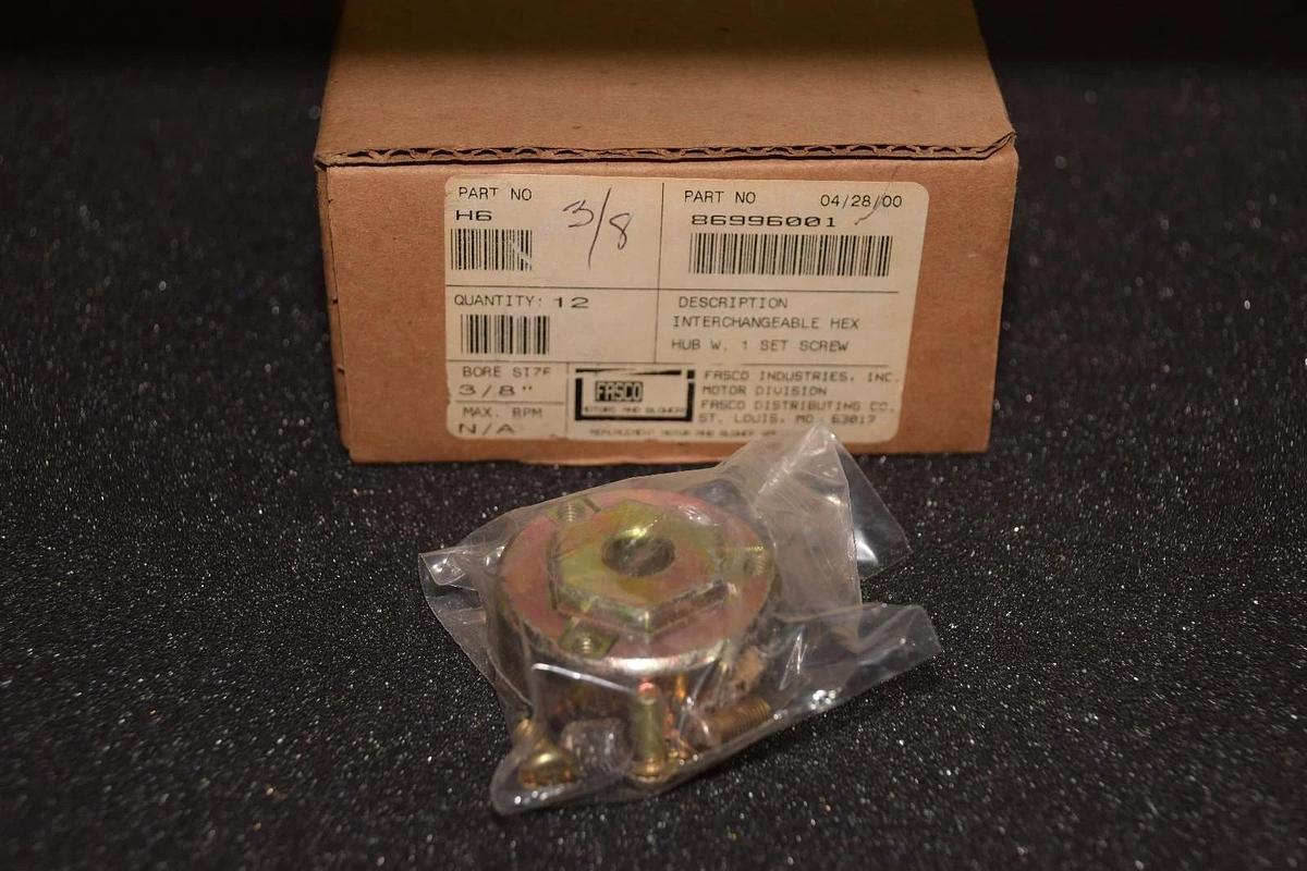Fasco H6 3/8 Hex Hub 86996001 Fan Interchangeable Hex Hub w set screw 3/8" NEW