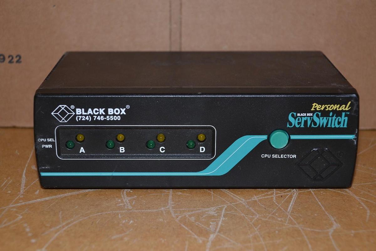 Used BLACK BOX SW626A-R2 4-PORT PERSONAL SERVSWITCH