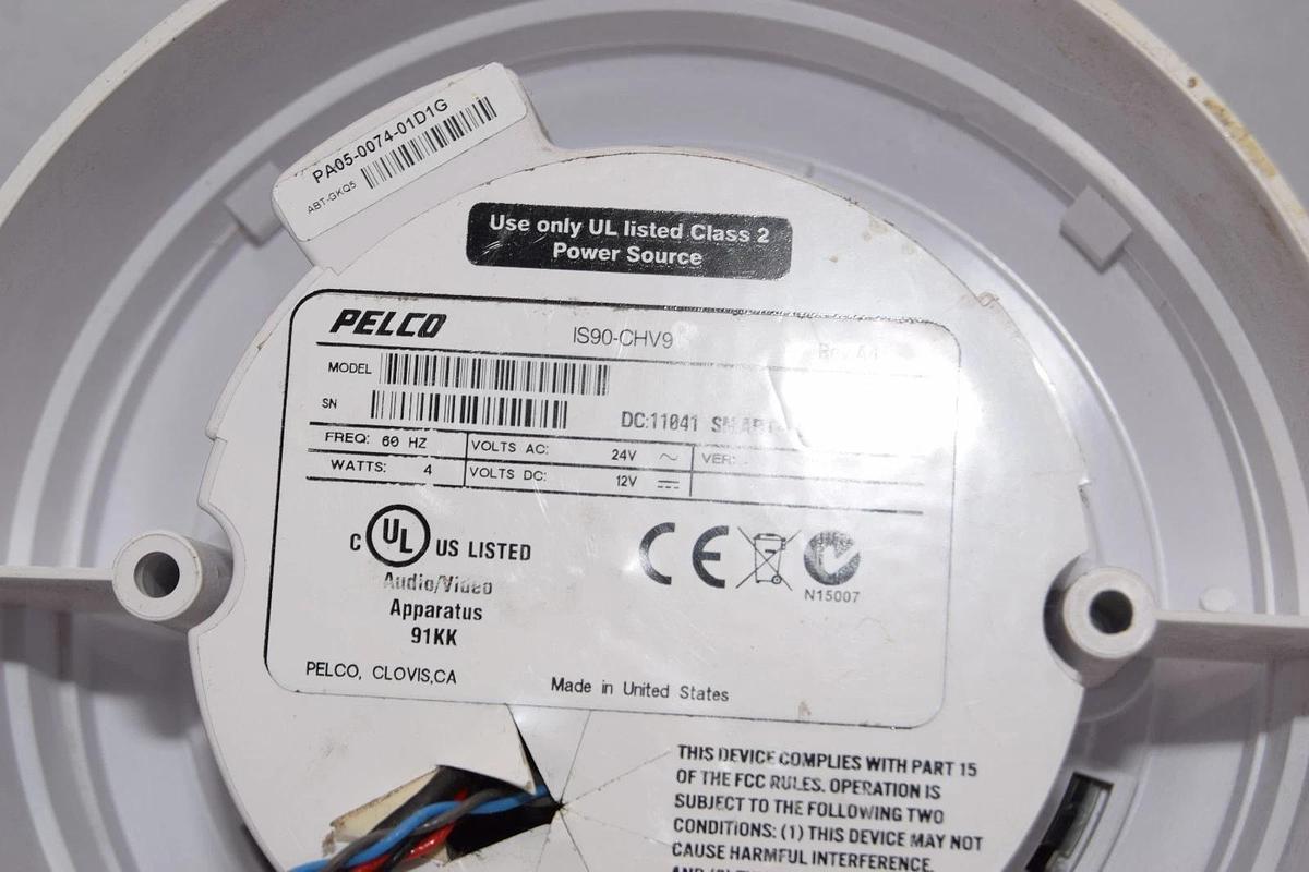 Used Pelco Dome Security Camera IS90-CHV9 1S90CHV9 3.0-9.5mm  , White