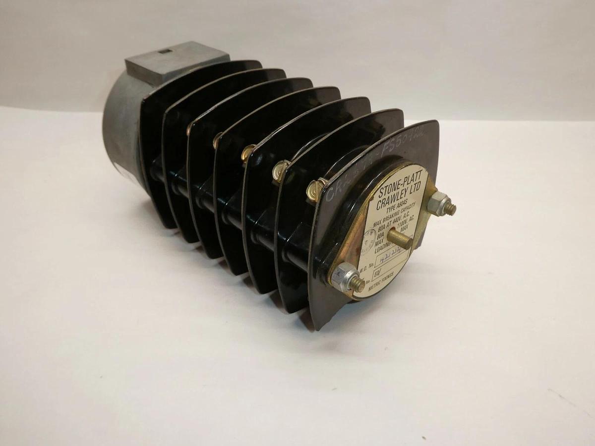 (NEW) STONE-PLATT CRAWLEY LTD A604S 60A 440Vac 8P 3Pos Rotary Switch *Chip*