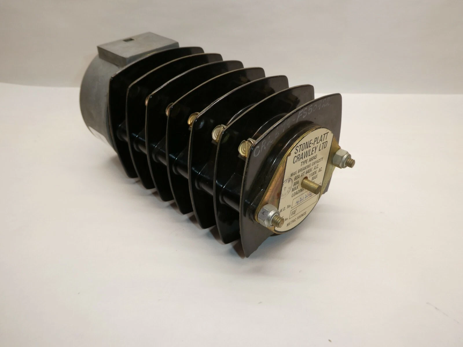 (NEW) STONE-PLATT CRAWLEY LTD A604S 60A 440Vac 8P 3Pos Rotary Switch *Chip*