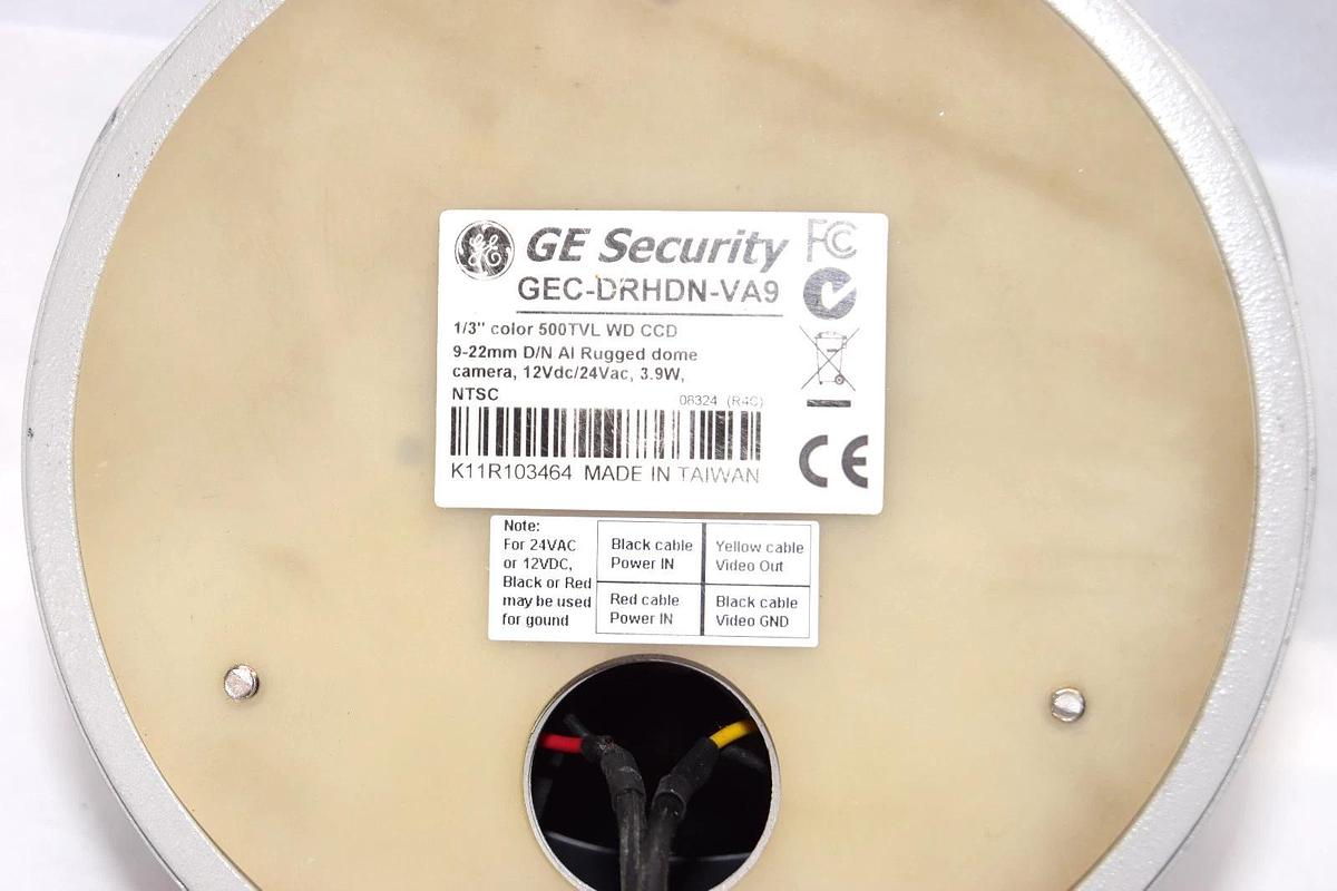 Used GE Security Camera GEC-DRHDN-VA9 1/3" Color 9-22mm 500TVL Rugged Dome