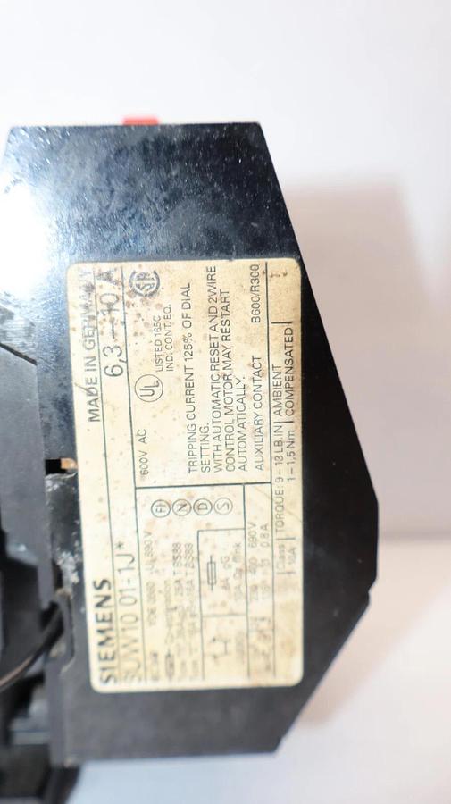 Used SIEMENS 3TF4010-0A Contactor With 3UW1001-1J Overload Relay