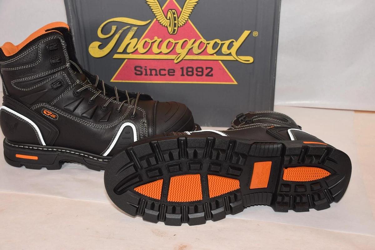 THOROGOOD 804-6444 Men 14 M 6" Lace-To-Toe Composite Safety Toe Gen-Flex2, Black
