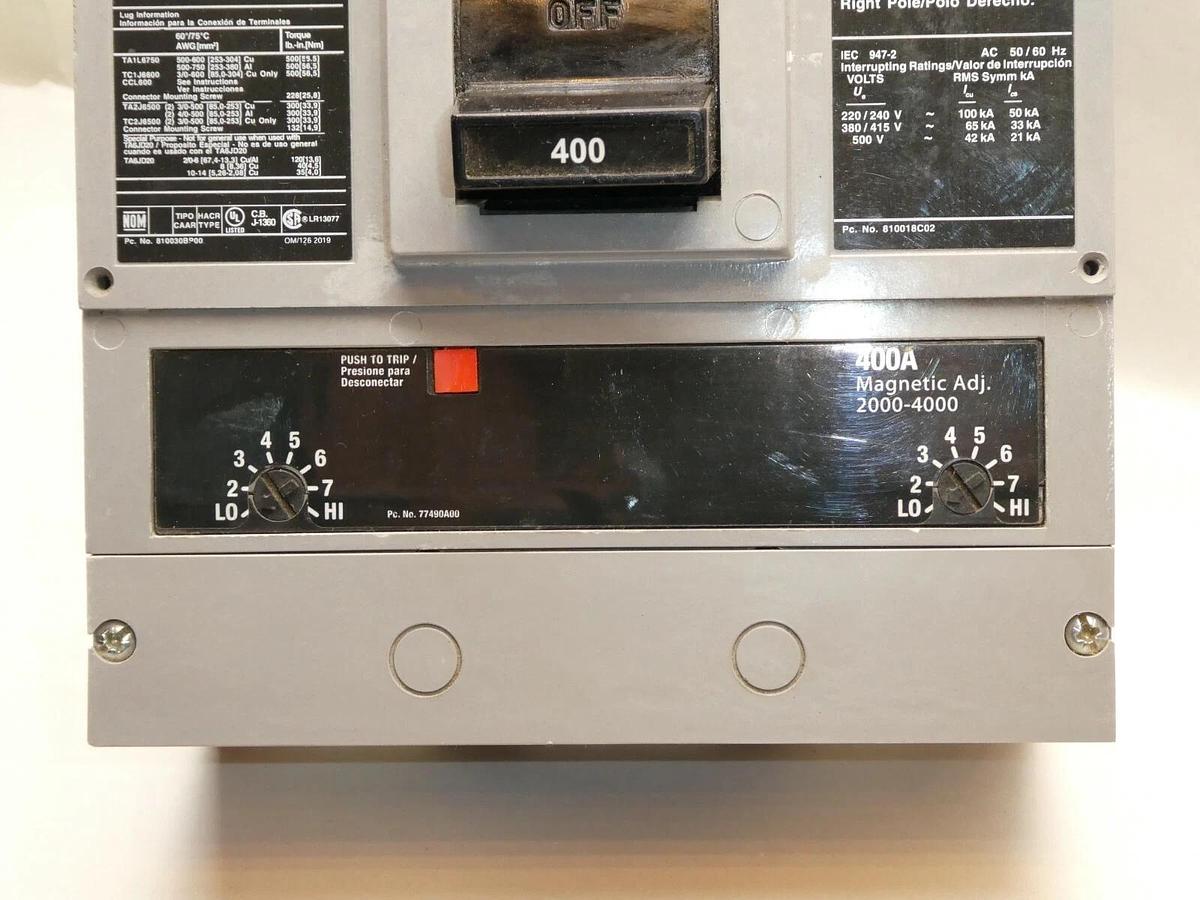 Siemens HJXD62B400 Breaker 2p 2 pole 600v 400a 400 A Amp XJXD6-A 400a trip NEW