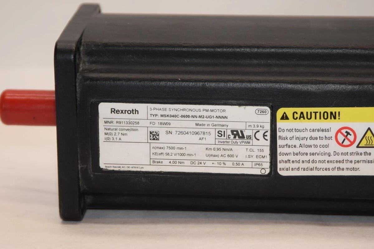 (NEW) REXROTH MSK040C-0600-NN-M2-UG1-NNNN R911330258 3ph PM Servo Motor