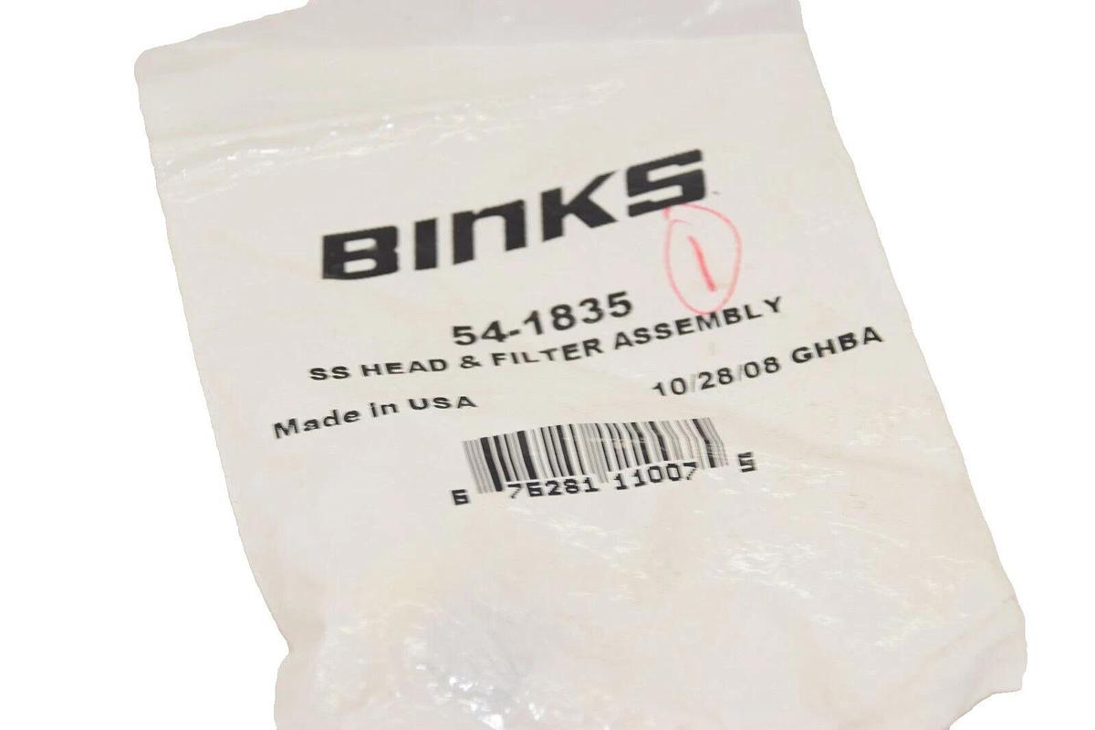 (NEW) BINKS 54-1835 , 541835 SS Head & Filter Assembly