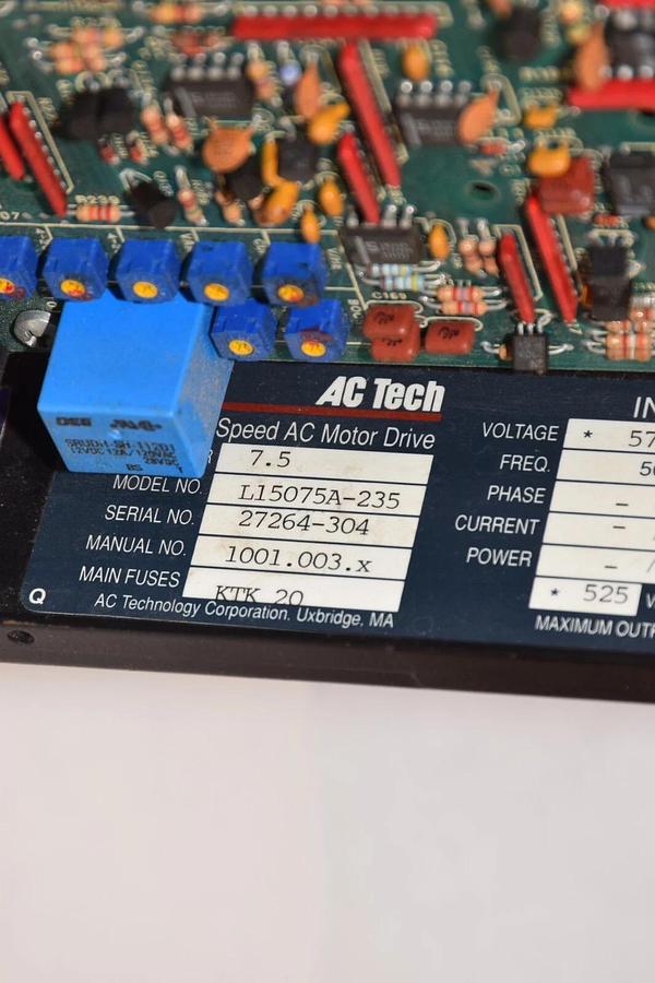 Used AC TECH L15075A-235 L15075A235 7.5HP 73P  11Amp Variable Speed AC Motor Drive