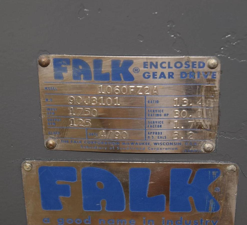 Used FALK Enclosed Gear Drive Gearbox Reducer 1060FZ2A 90J3101 13.49 SF 1.77 30hp