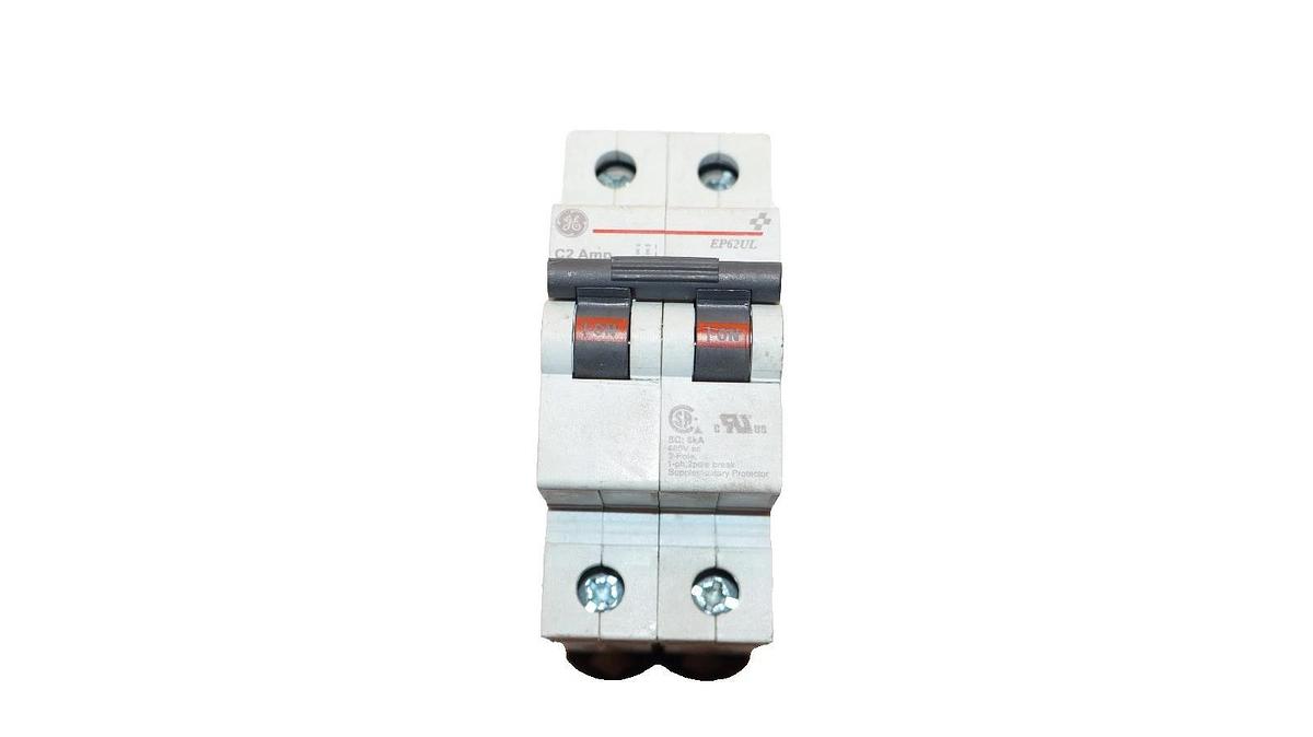 Used GE General Electric 2 Pole Circuit Breaker EP62UL C2 Amp C2A EP62UL-NS *Lot of 5