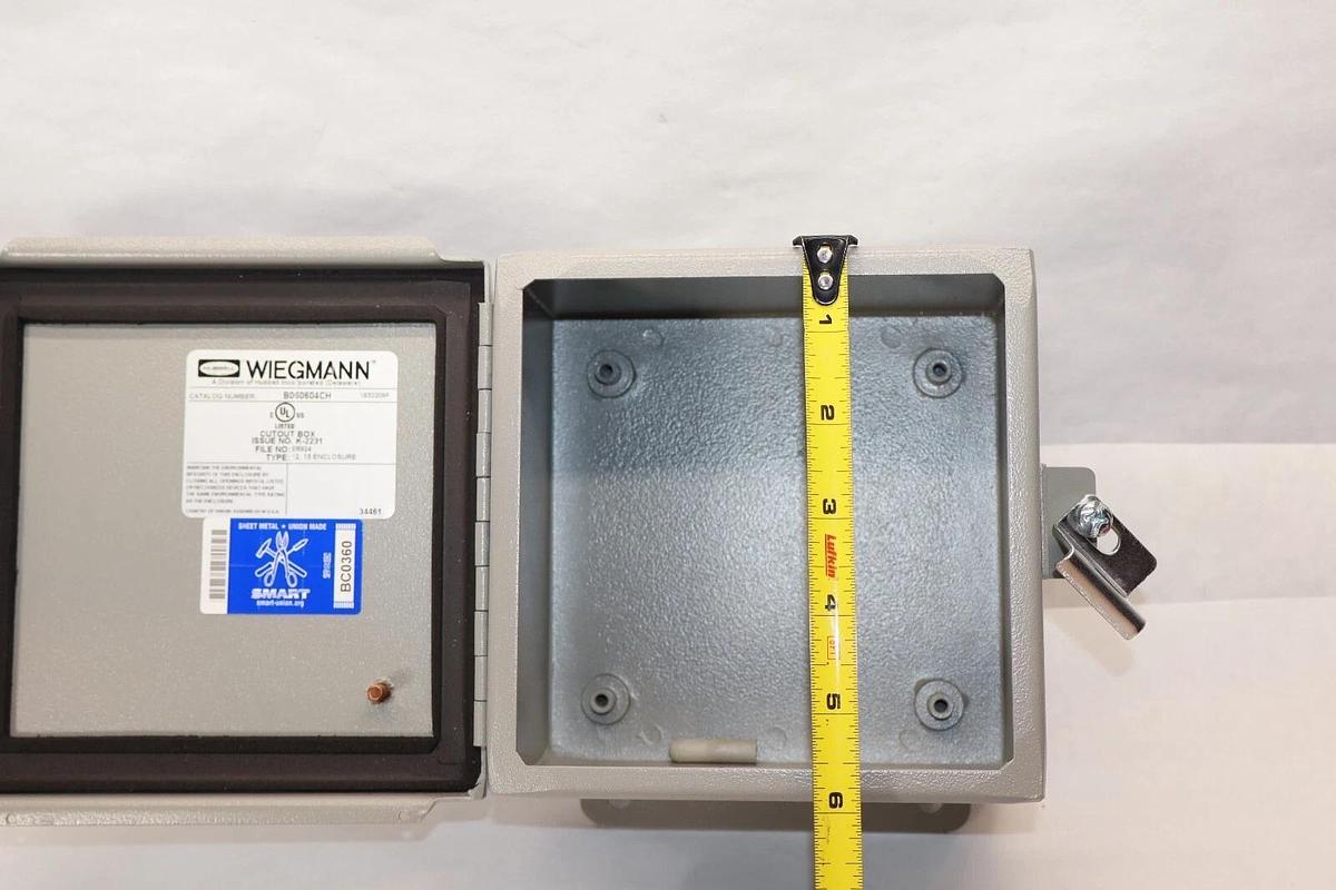 (NEW) WIEGMANN Hubbell B060604CH TYPE 12 Enclosure 6" X 6" X 4"