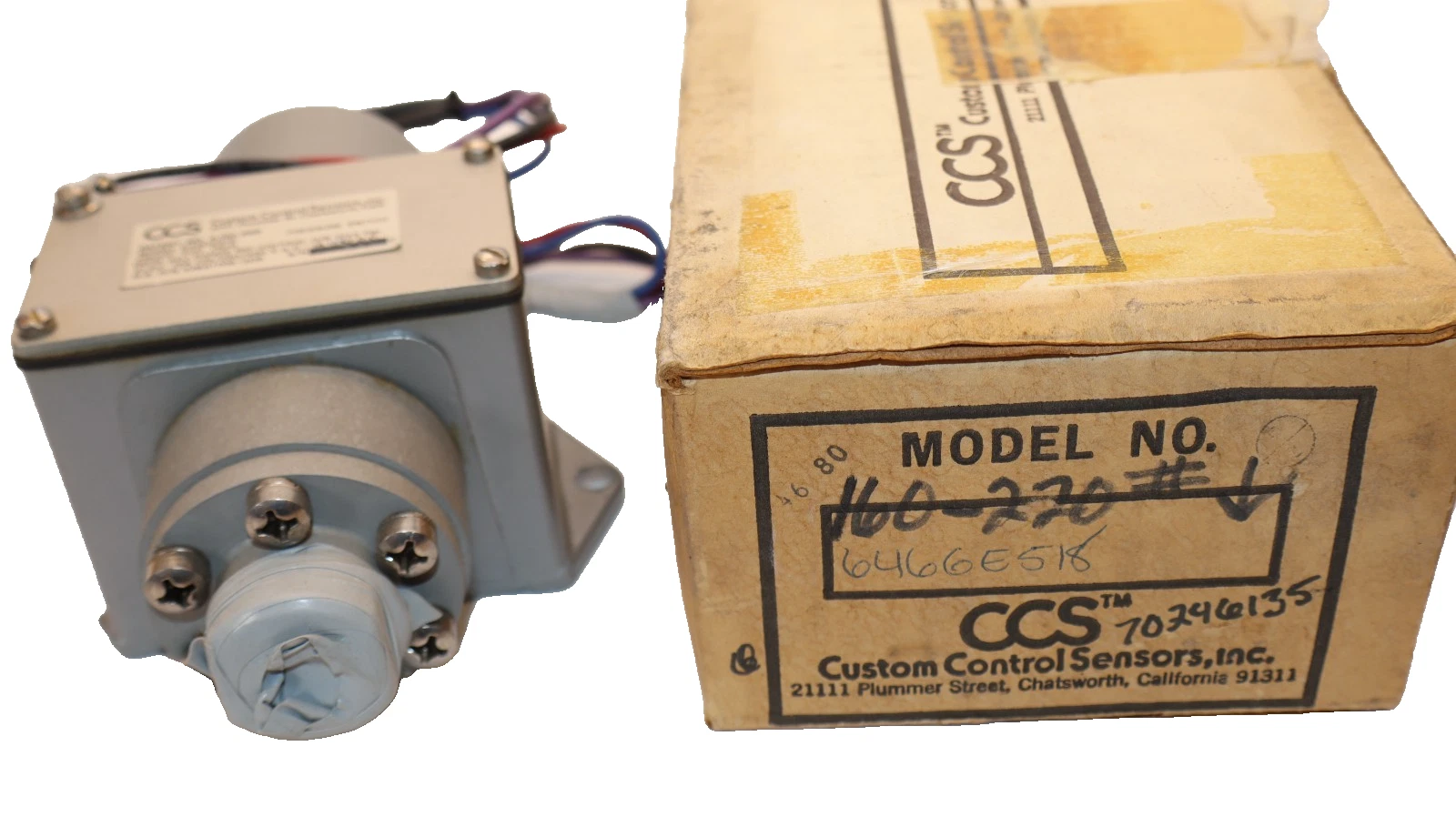Custom Control Sensors Pressure Switch 646GE518 , 226A1706-208 , 500psig (New)