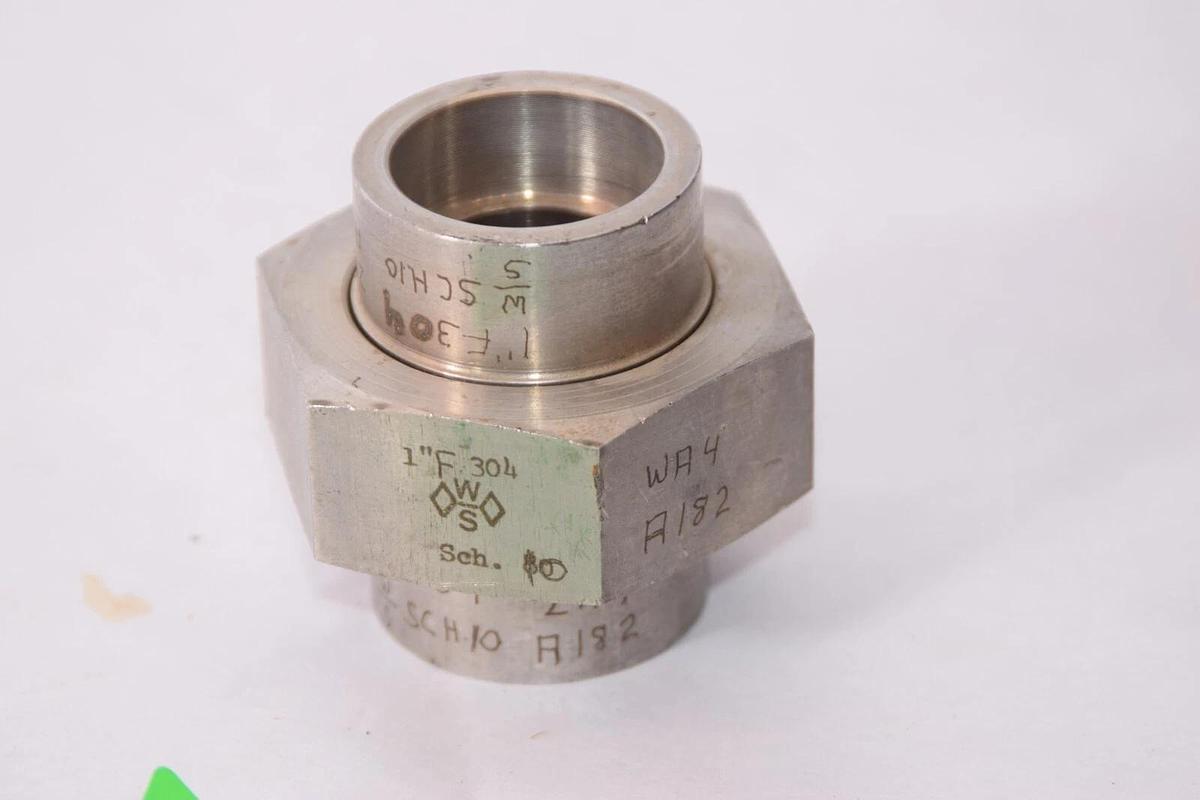 (NEW) W/S 1" Weld Socket Sch10 304 Stainless S/S Wa4 A182 Union