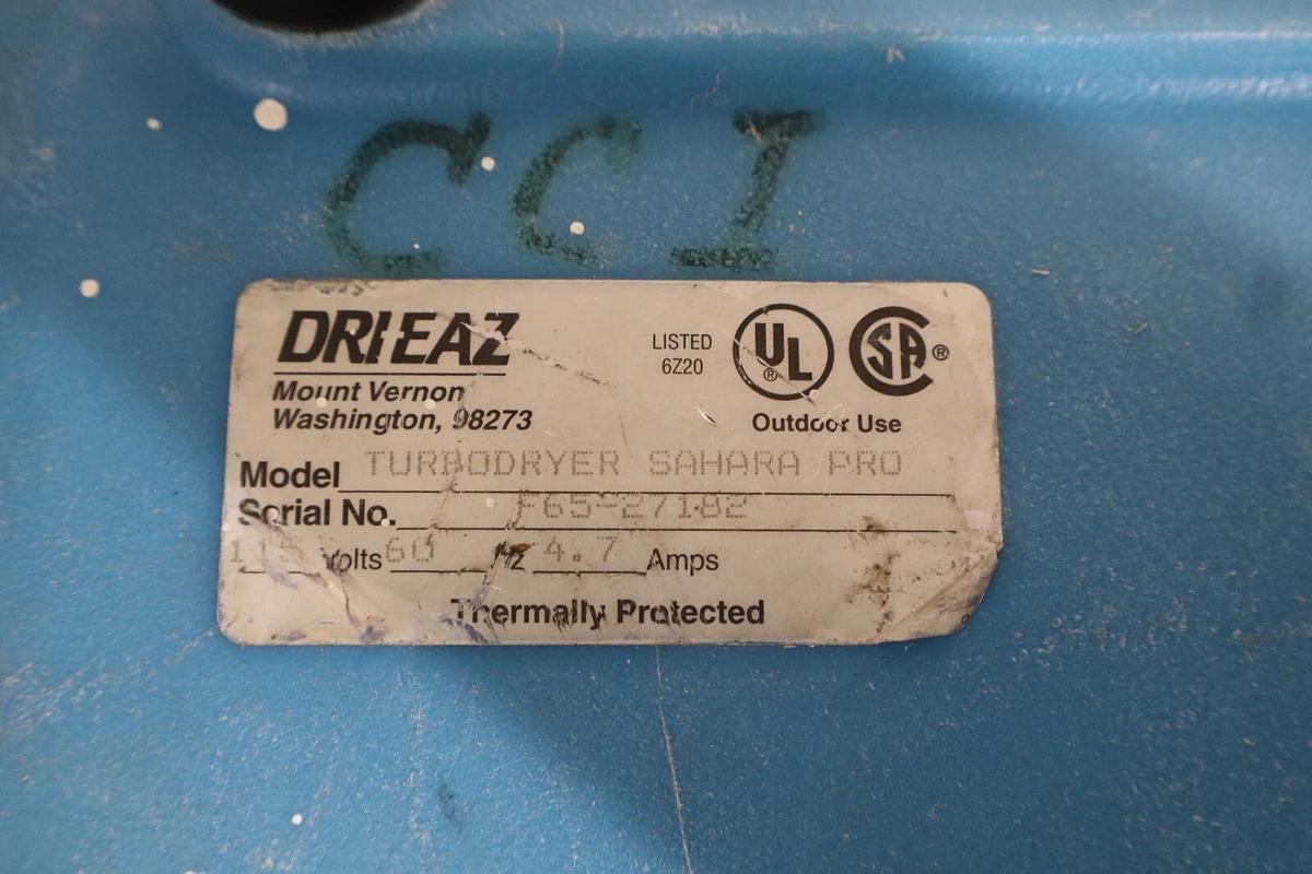 Used DRIEAZ SAHARA PRO F65-27182 4.7Amp 3-Speed Turbo Dryer
