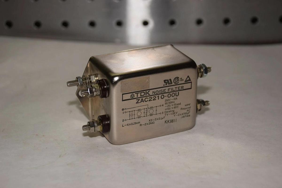 Used TDK ZAC2210-00U 250V 10A 50/60HZ NOISE FILTER