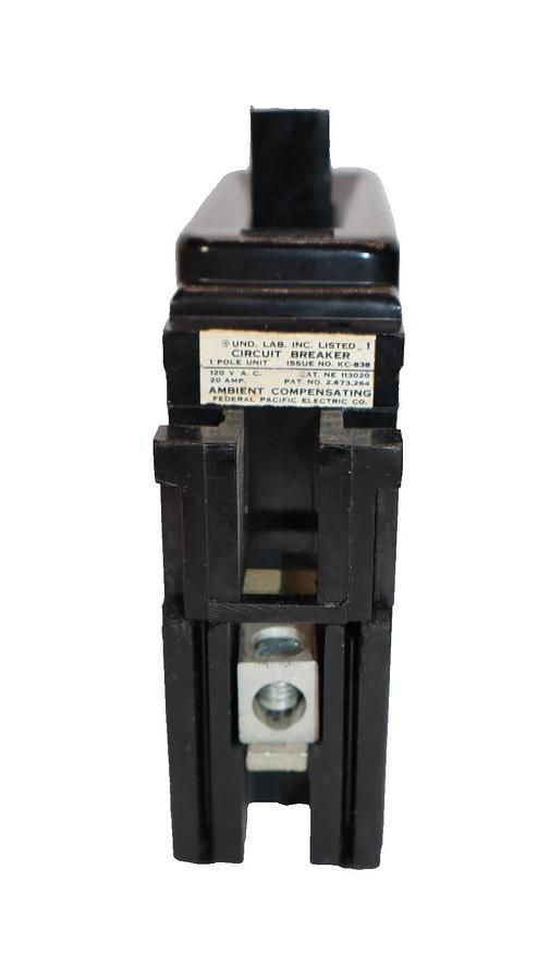 Used United Lab 20A Circuit Breaker 20 Amp 1 Pole NE 113020 NE113020 (Lot of 3)