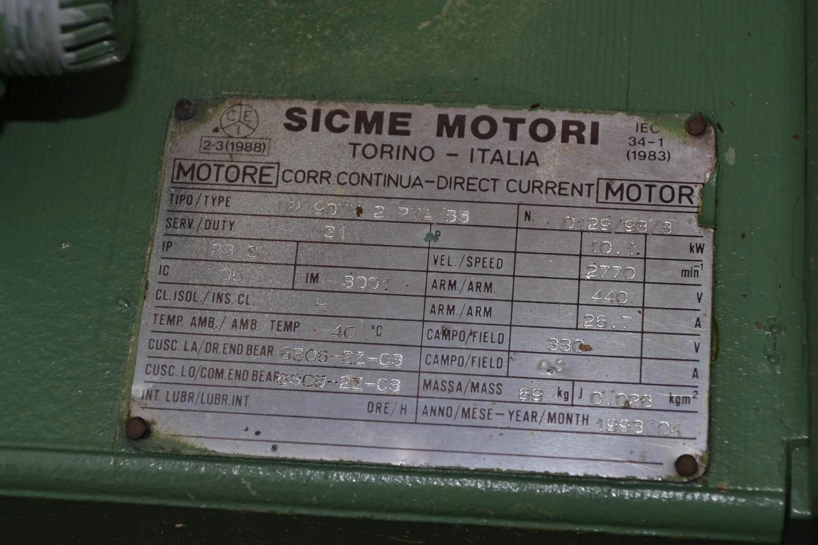 Used Sicme Motori NP90NM2PVA/B5 Bonfiglioli gear box 12.5 hp I 20.53 trpo MRAO 50/SN