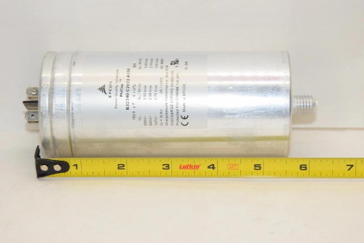 Used EPCOS PhiCap B32340-C2022-A530 150.5uF 230V -5 +10% Capacitor